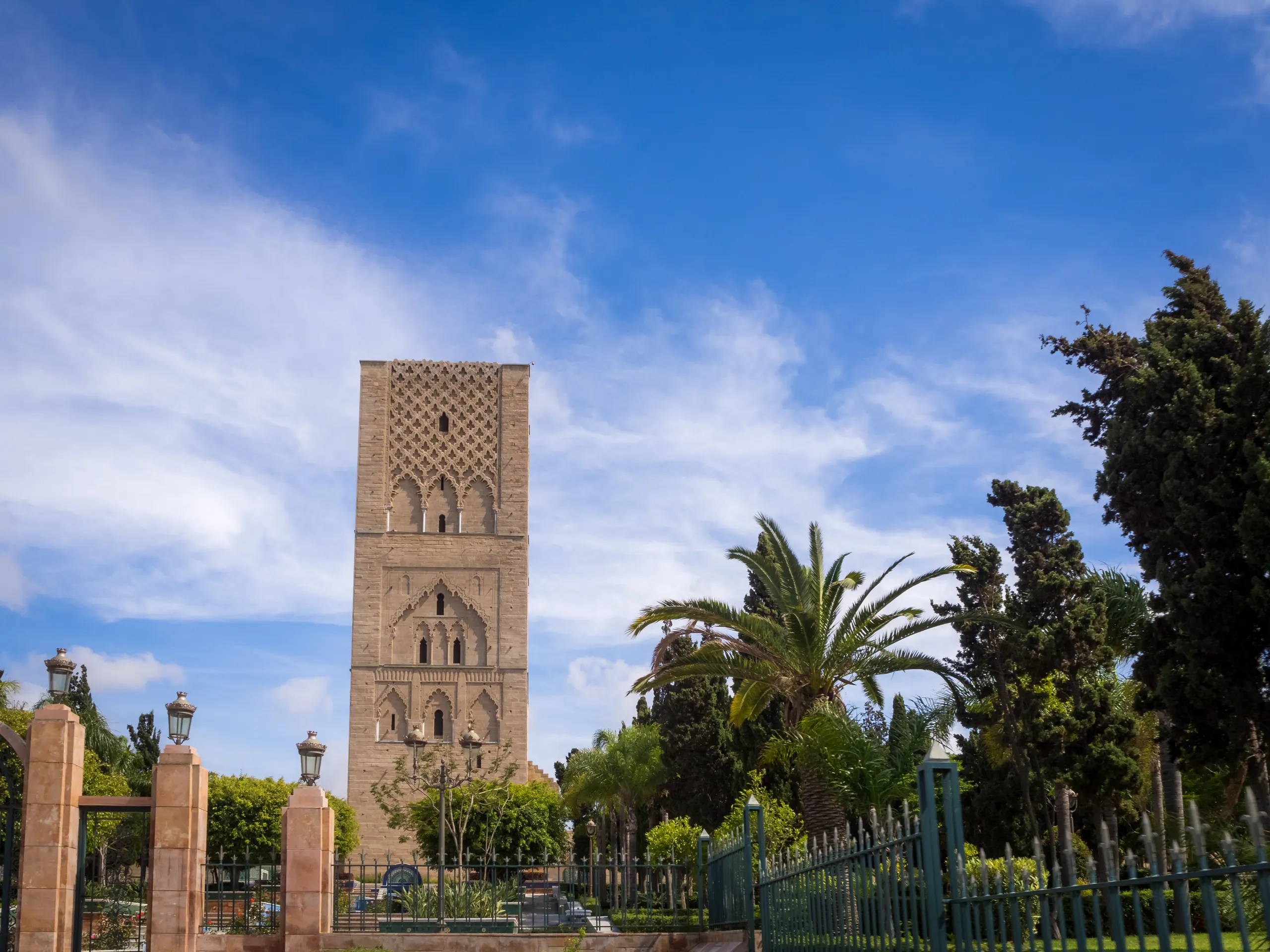 The Hassan Tower and its gardens in Rabat